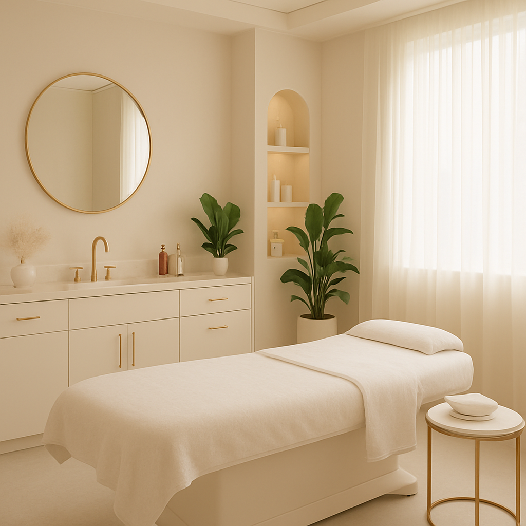 Calm, luxury treatment room at Nuda Beauty Lab Scarborough